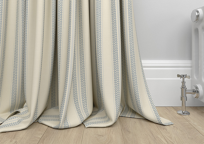 Trellis Prints, Noble Stripe Raffs Blue - Made to Measure Curtains - Image 6